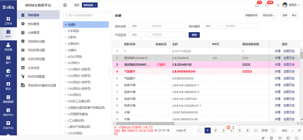 项目列表进度管理